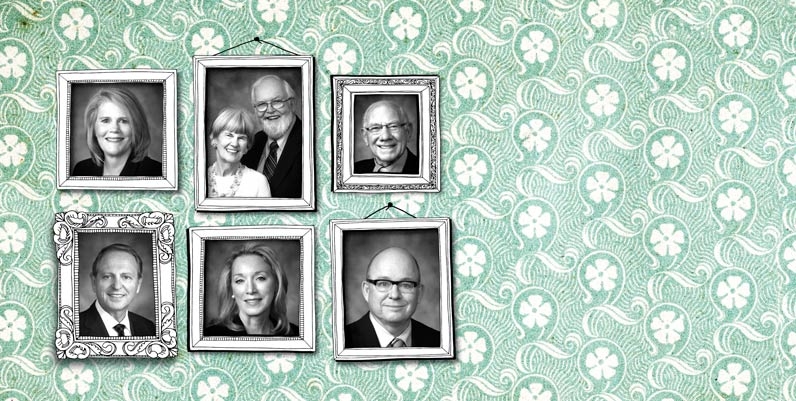 Gallery of Distinction headshot photos of 6 gallery of distinction winners in hand drawn frames
