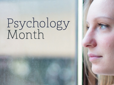 Psychology Month image: female face text:psychology month