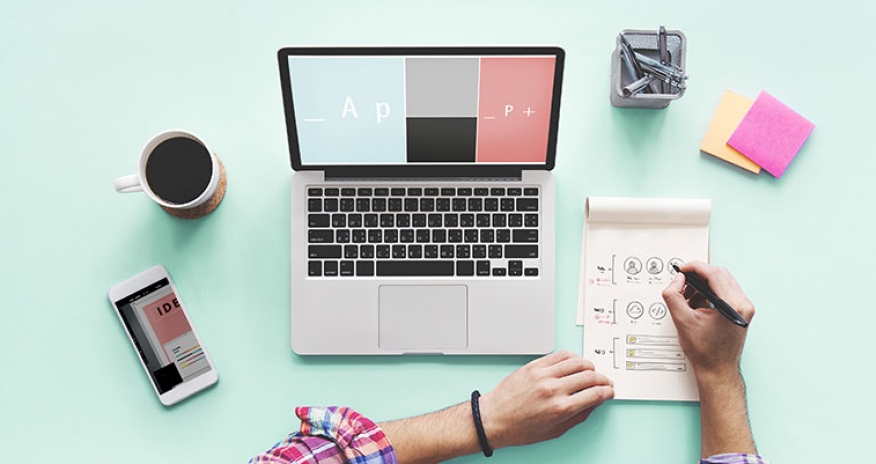 Create your website laptop with website design