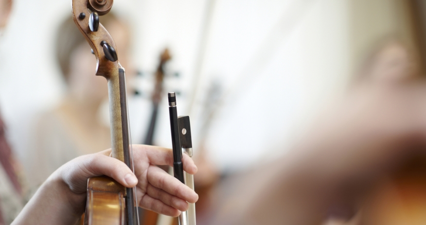Music Programs Closeup of violins