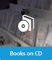 Graphic of Books on CD with text and icon