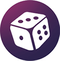White dice on purple background