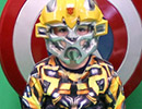Young child in a Transformers Bumblebee costume