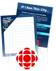 Front and back of the postcard with the CBC logo at the bottom