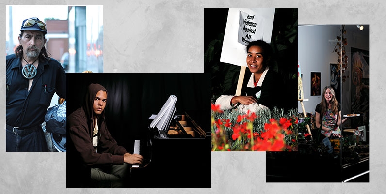 Gallery HPL: Larry Strung collage of photos of various people
