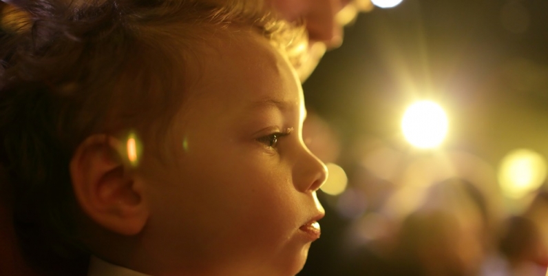 Family Movies Closeup of a mother and child watching a movie