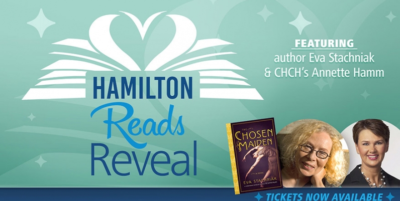 Hamilton Reads 2019 Reveal An image for Hamilton Reads 2019 that reads Hamilton Reads Reveal Featuring author Eva Stachniak and CHCH's Annette Hamm
