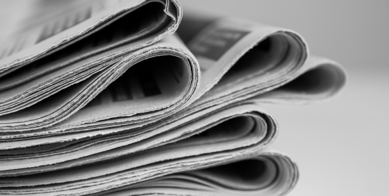 News Closeup of a stack of newspapers
