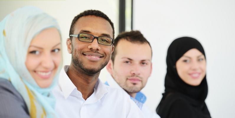 Group of people smiling