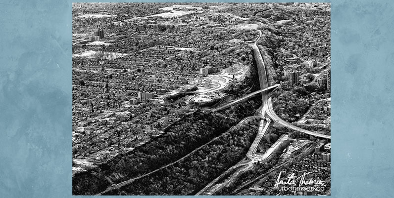 Gallery 4 Annex: Anita Thomas an aerial image of the city of Hamilton