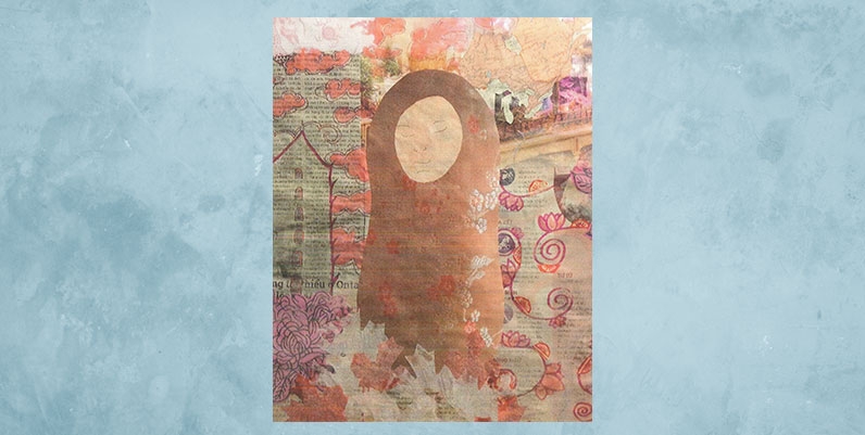 Gallery Turner Park: Jennifer HIcks artwork created using various newspapers