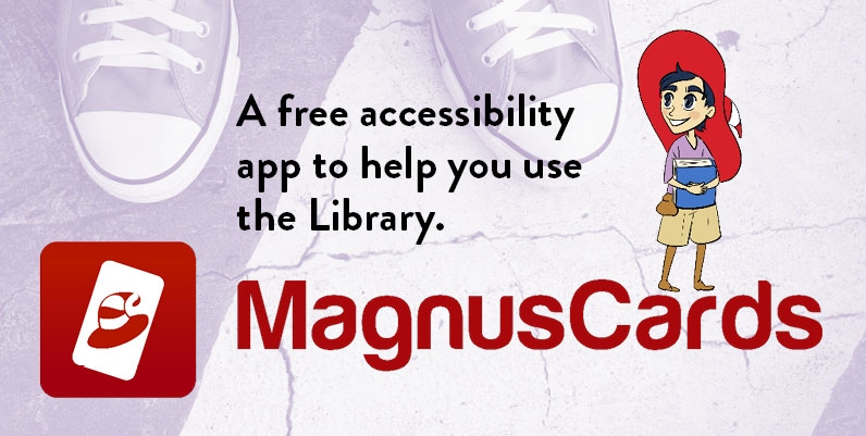 MagnusCards cartoon image of a boy wearing a wizard hat and text Magnus Cards A free app to help learn life skills
