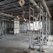 Valley park branch construction inside pictured with studs