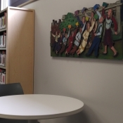 Art on the wall at the Westdale Branch