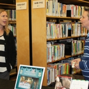 a photo of author miriam toews and a rep from bryan prince