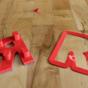 photo of a 3d printed letter R
