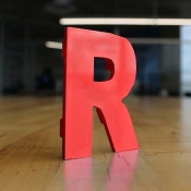 photo of a 3d printed letter R