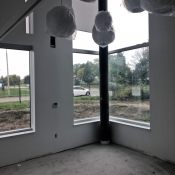 Inside of the new Valley Park branch light fixtures and windows
