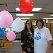 two women with baloons