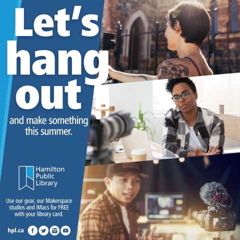 Let's hang out and make something this summer. Use our Makerspace studios and iMacs for FREE with your library card.