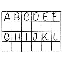 Letters arranged in a grid pattern