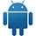 Android logo in blue.