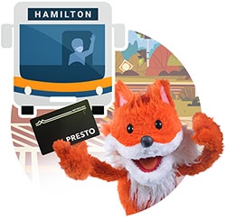 HPL mascot scout pictured holding a Presto card.