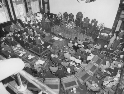 Last council meeting in old City Hall, 1960