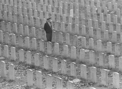 A veteran in Woodland Cemetery, 1975